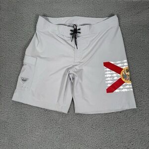 Columbia‎ PFG Short Mens 38 Gray Performance Chino Fishing Golf Stretch